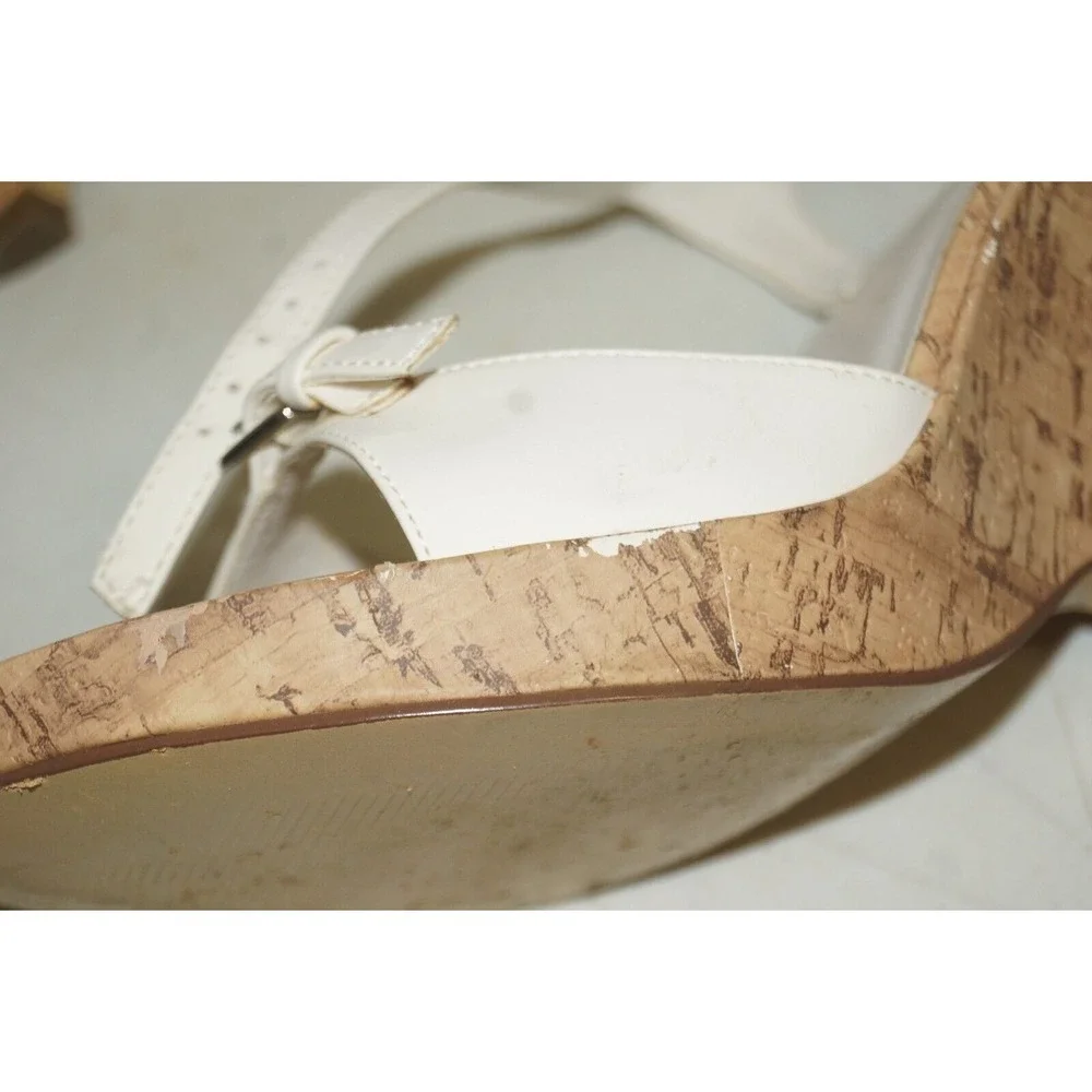 Bakers White Wedge High Heeled Shoes Women's Size 10M